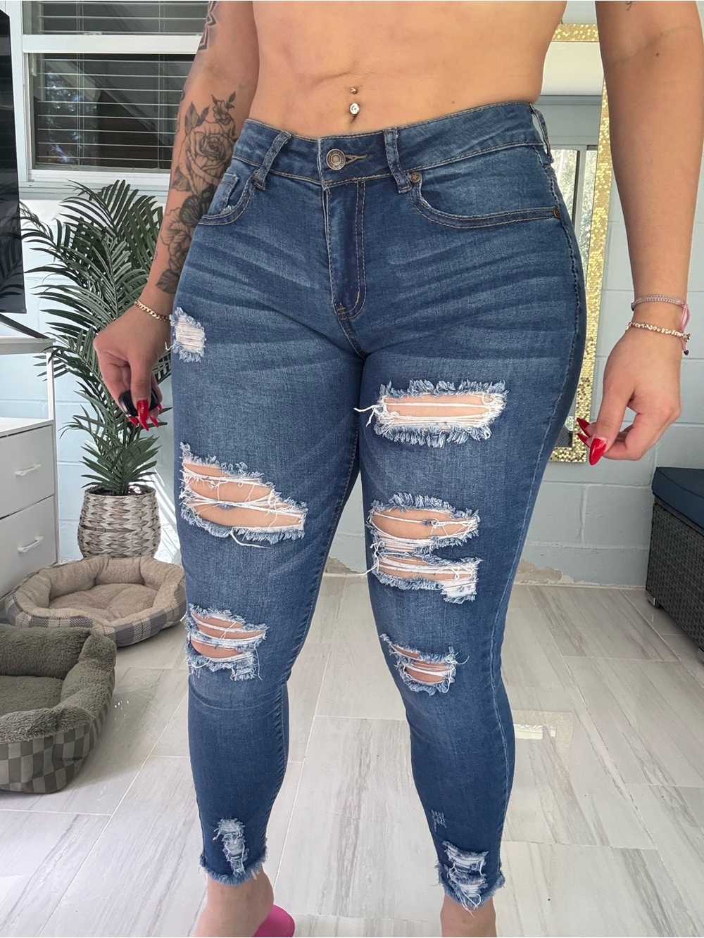 Celebrity Ace Distressed Skinny Jeans Low Rise Size 5/6